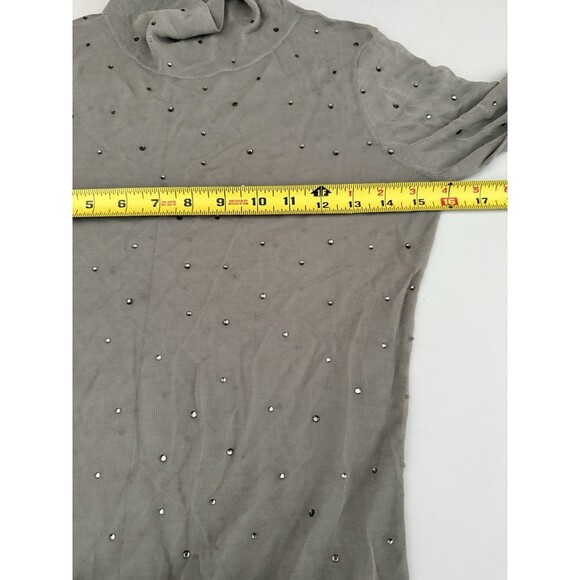 ZARA Semi Sheer Long Knit Maxi Dress Small Rhinestone Gray Womens Coverup NWT - Picture 8 of 10